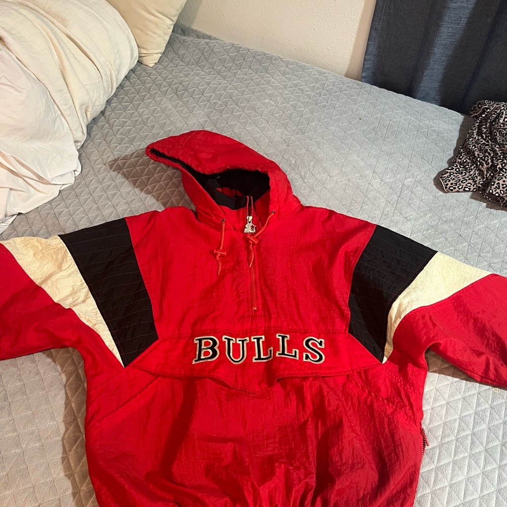 Chicago bulls 90s starter jacket pullover vintage original MEDIUM